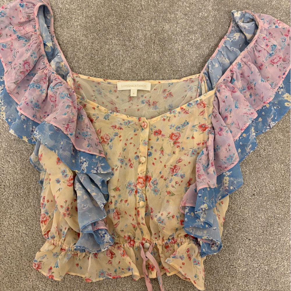 Love shack fancy ruffle top.